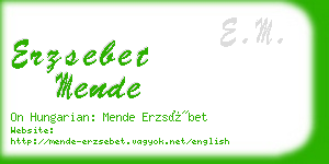 erzsebet mende business card